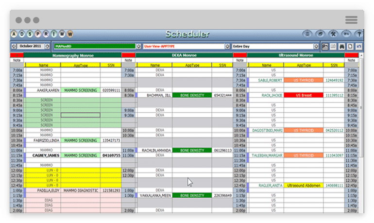 RIS Software Screen